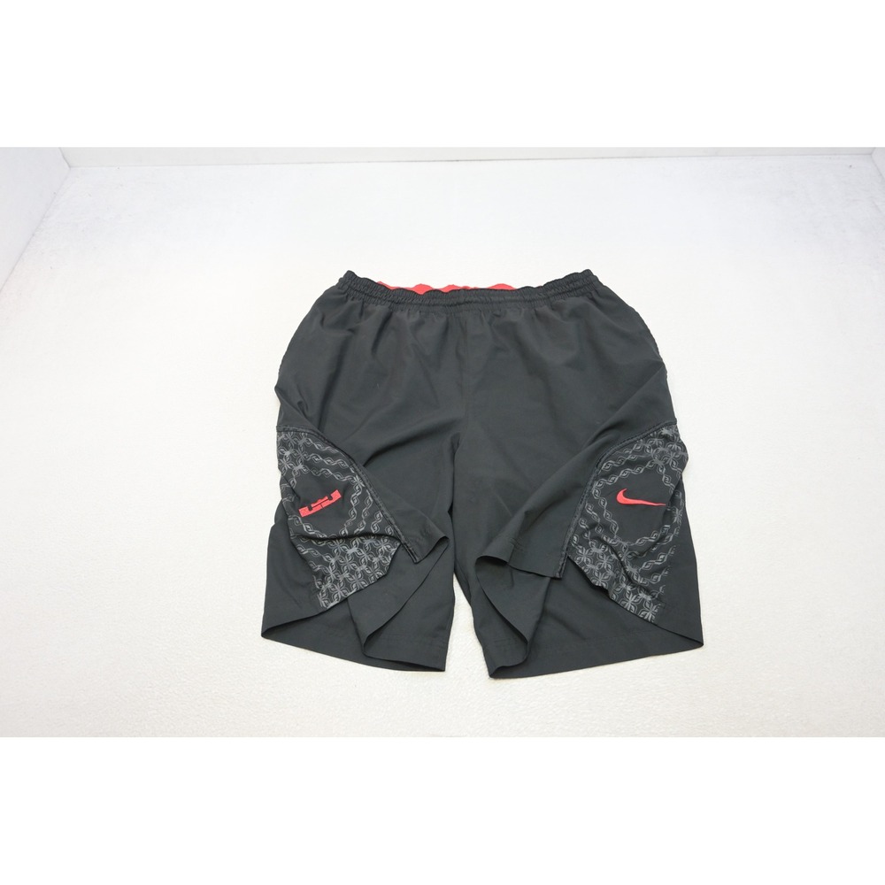Nike Lebron James Dri-FIT Basketball Shorts Mens XXL Black Red Graphic Excellent